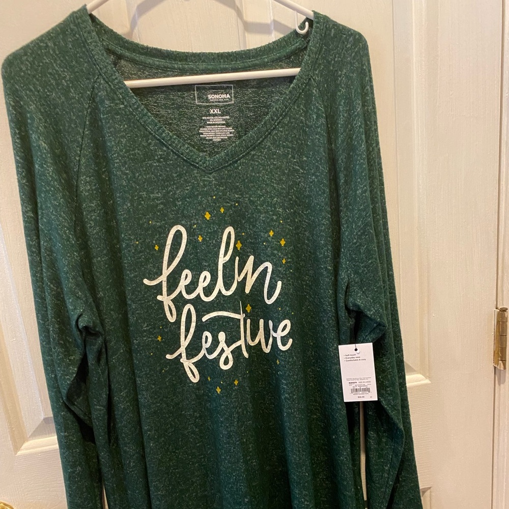 Sonoma women’s long sleeve top 2xl dark green